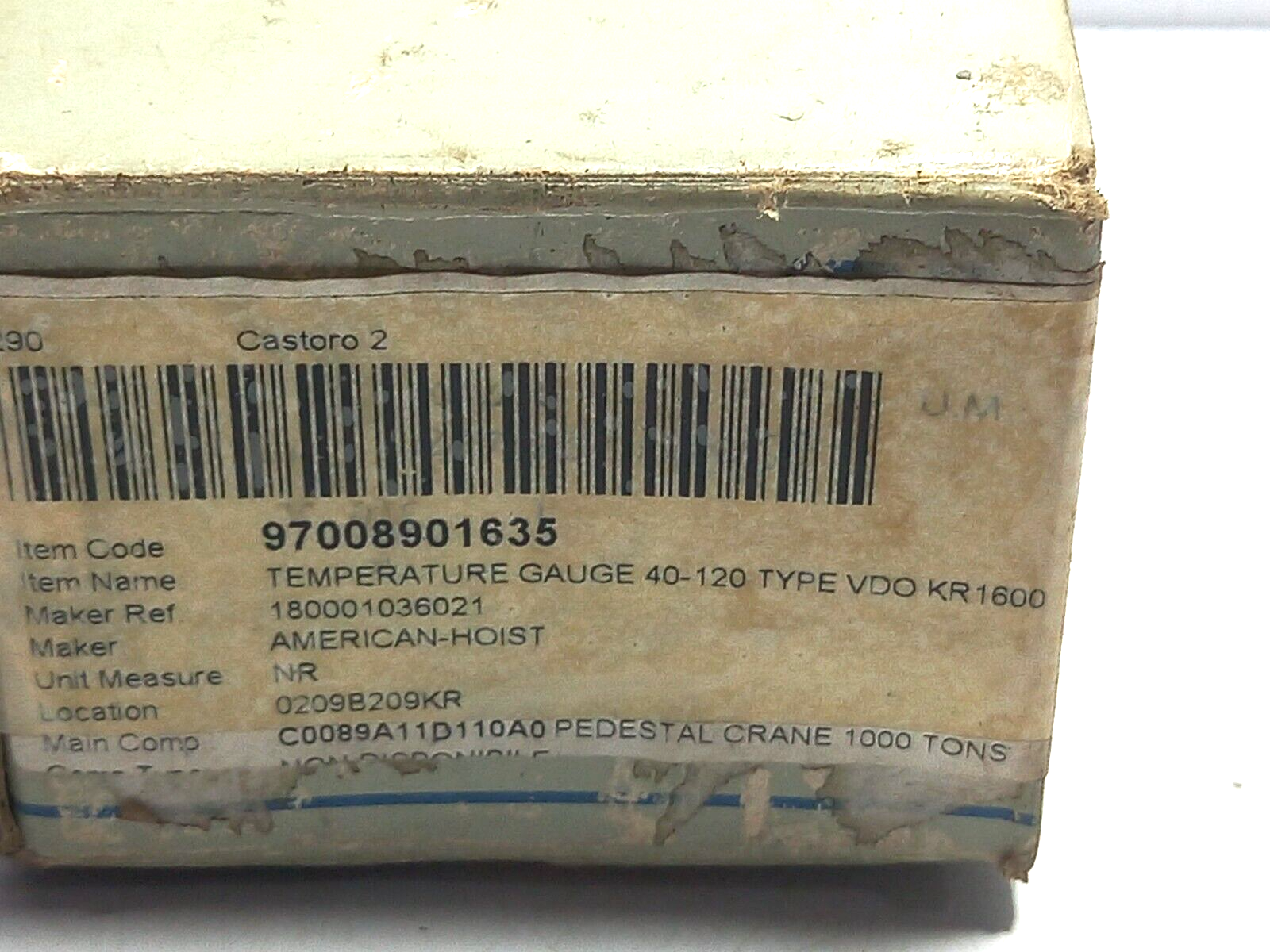 VDO KR 1600 40-120◦C 105-250◦F Temperature Gauge American-Hoist 18000103621