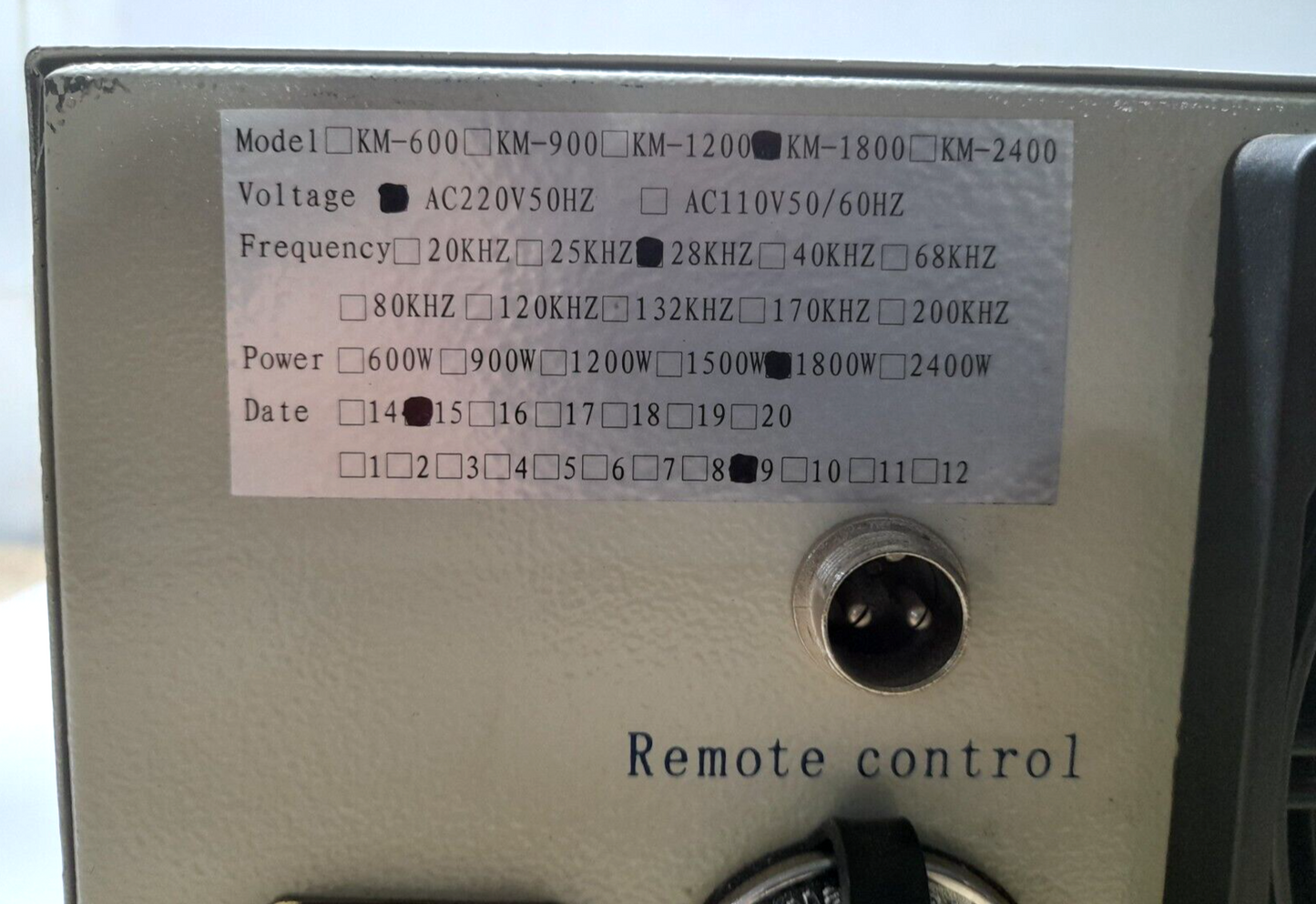 Ultrasonic’s Australasia KM-1800 Ultrasonic Generator U-4831.001 AC220V 50Hz Fre