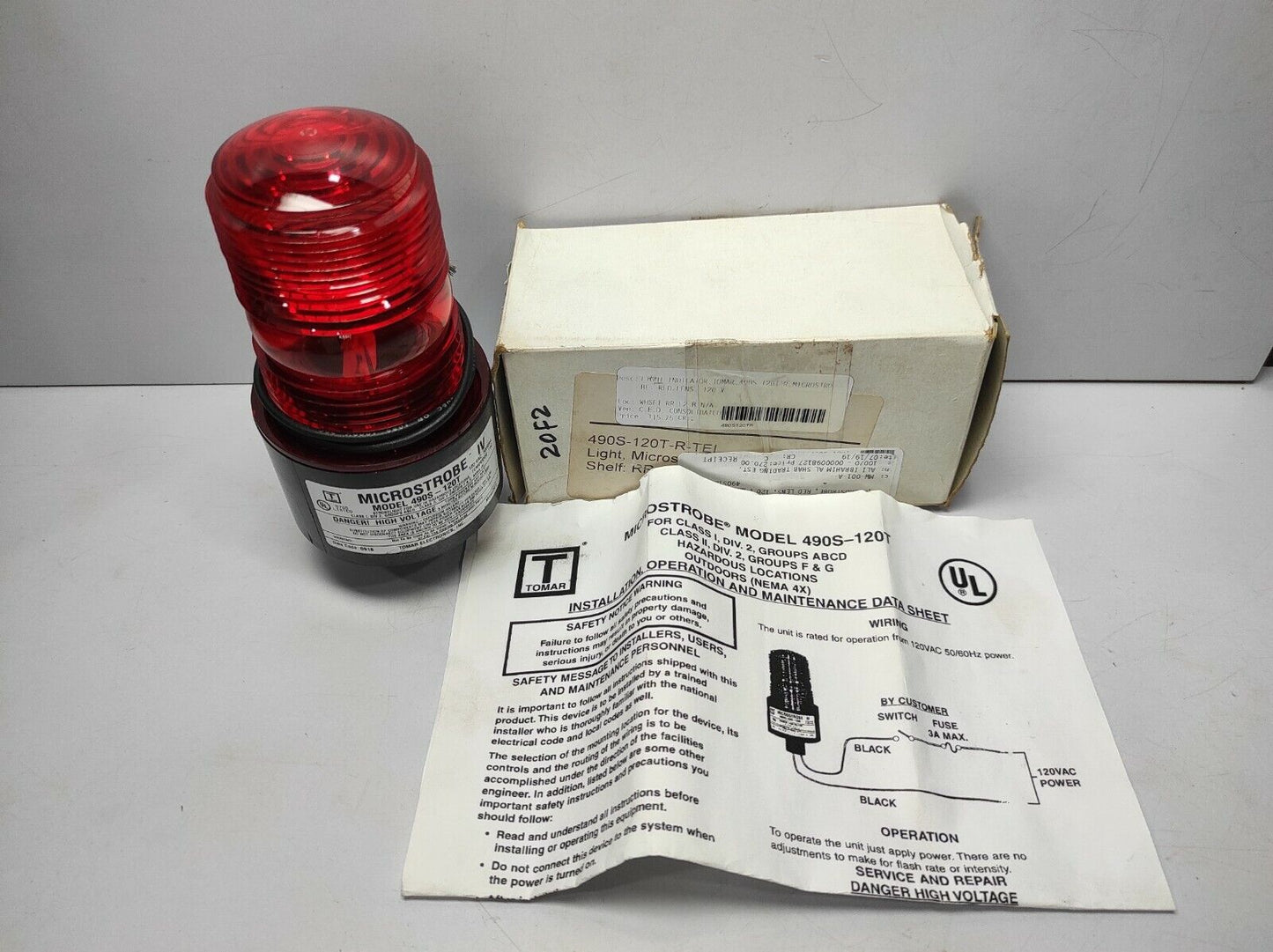 Tomar 490S Microstrobe IV 490S-120T 120VAC 50/60Hz Tempcode T2C COLOUR-RED