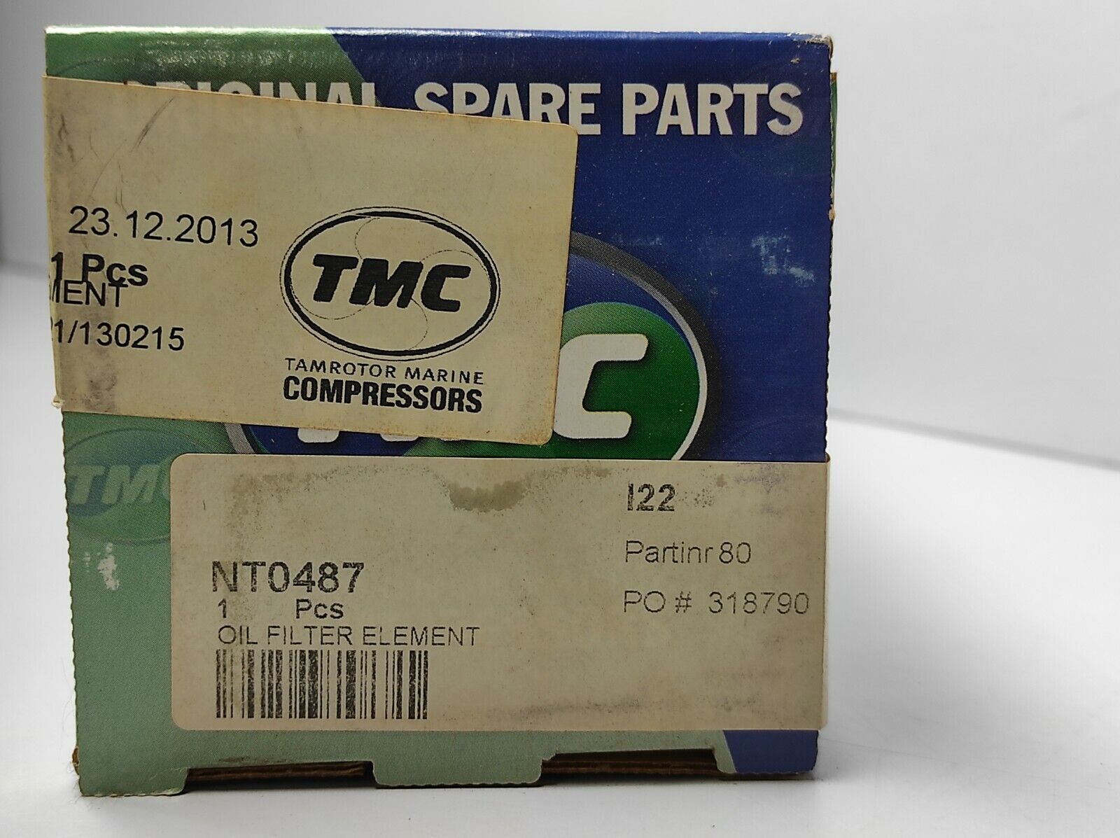 Tamrotor Marine Compressors TMC NT0487 Oil Filter Element F1343