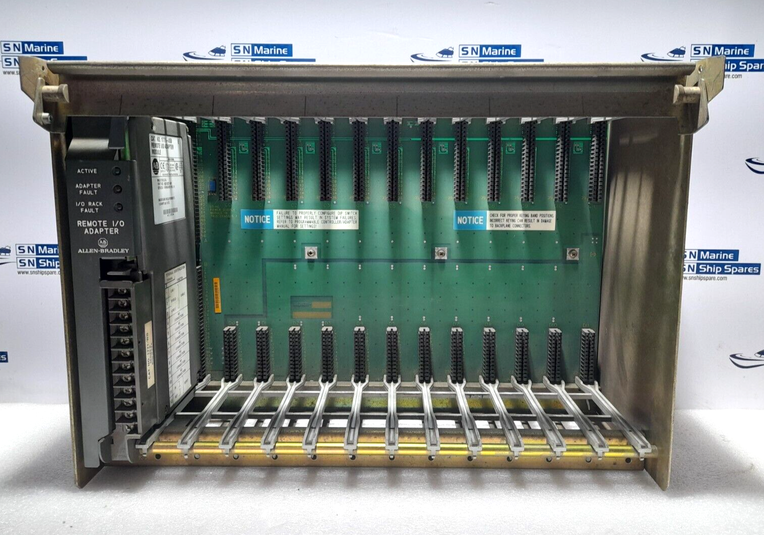 Allen Bradley 1771-ASB Remote I/O Adapter Module With 1771-A3B1 12 Slot I/O Chas