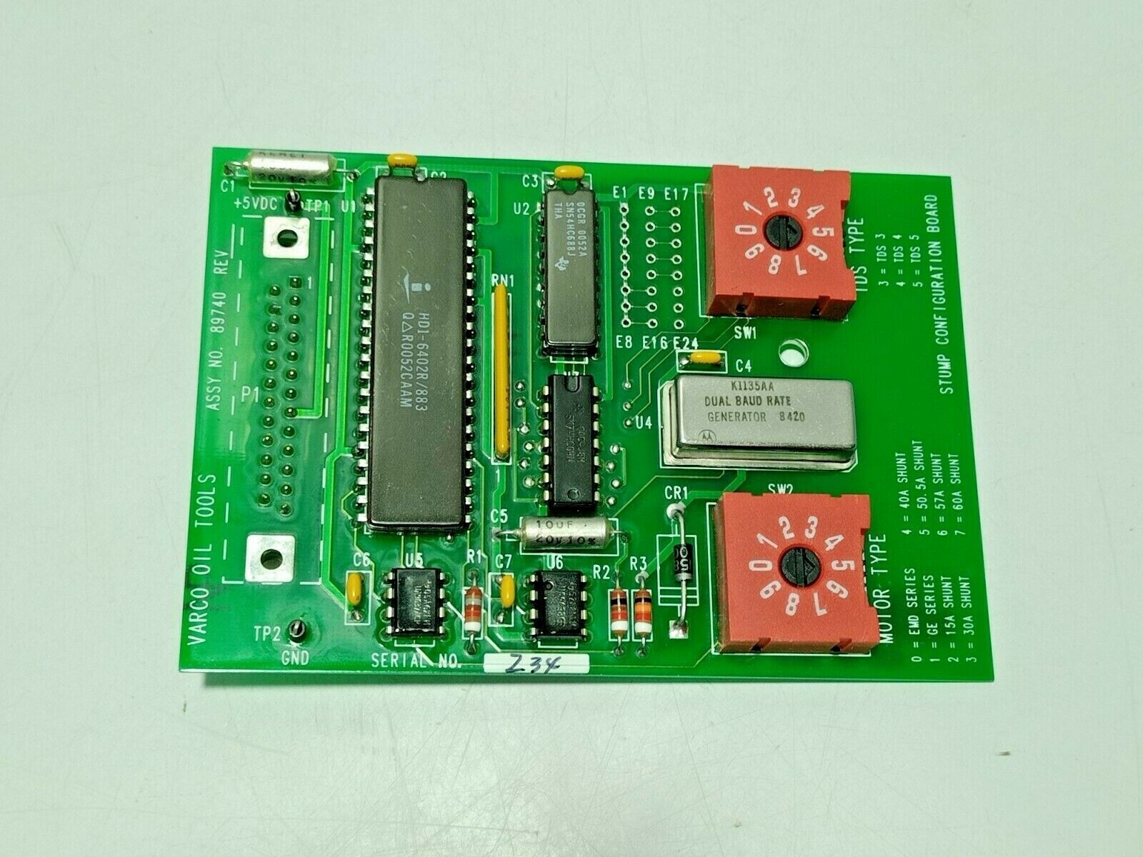 Varco Oil Tools 89743 Rev A PCB 89740 Stump Configuration Board