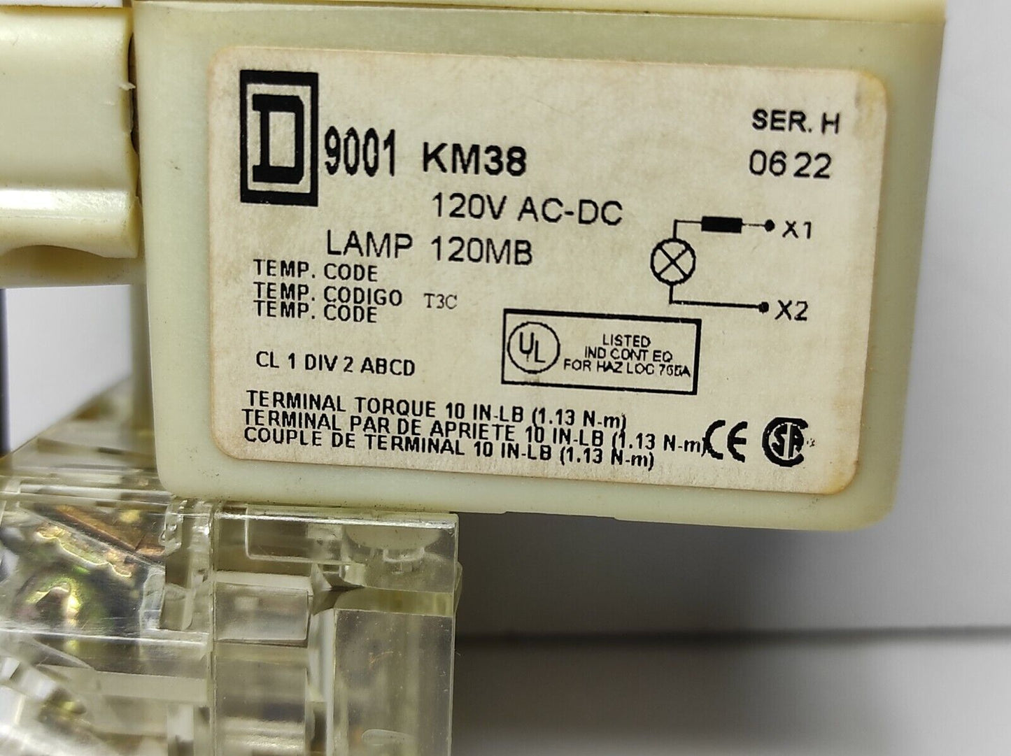 Square D 9001 KM38 Ser H Light Module 120V AC-DC Lamp 1