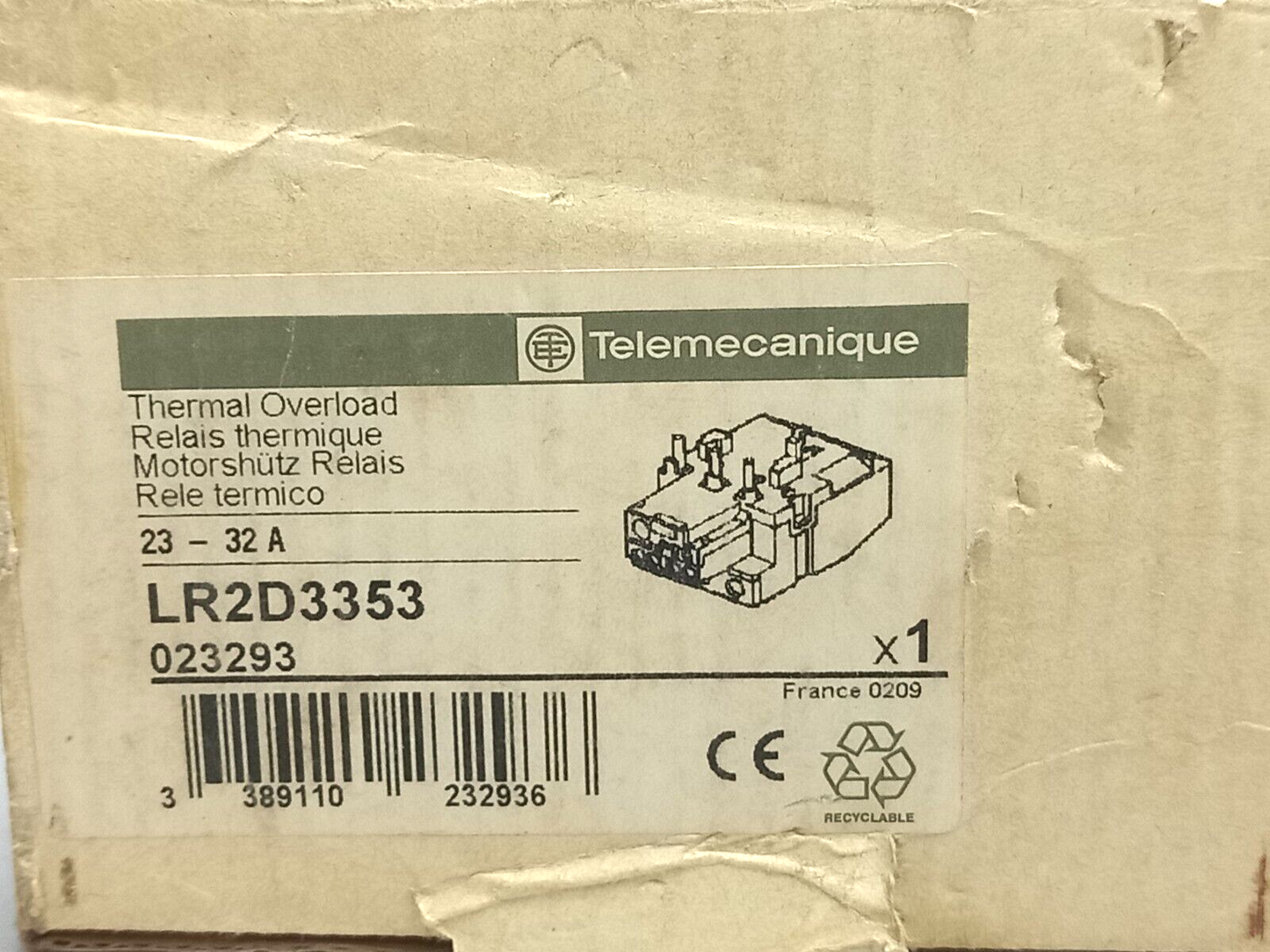Telemecanique LR2D3353 Thermal Overload Relay 23-32A LR2 D3353 Ui 1000VAC Uimp 6