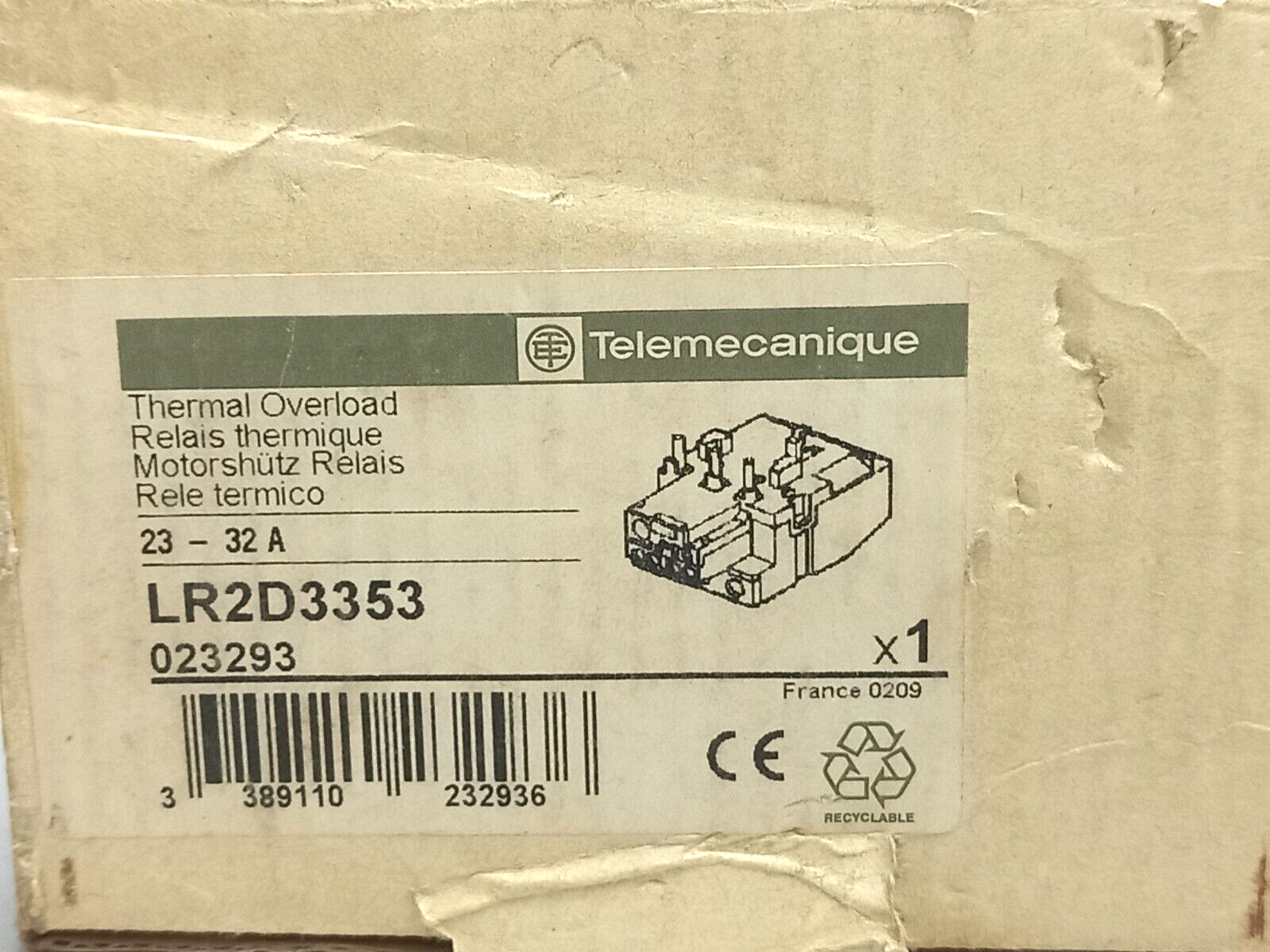 Telemecanique LR2D3353 Thermal Overload Relay 23-32A LR2 D3353 Ui 1000VAC Uimp 6