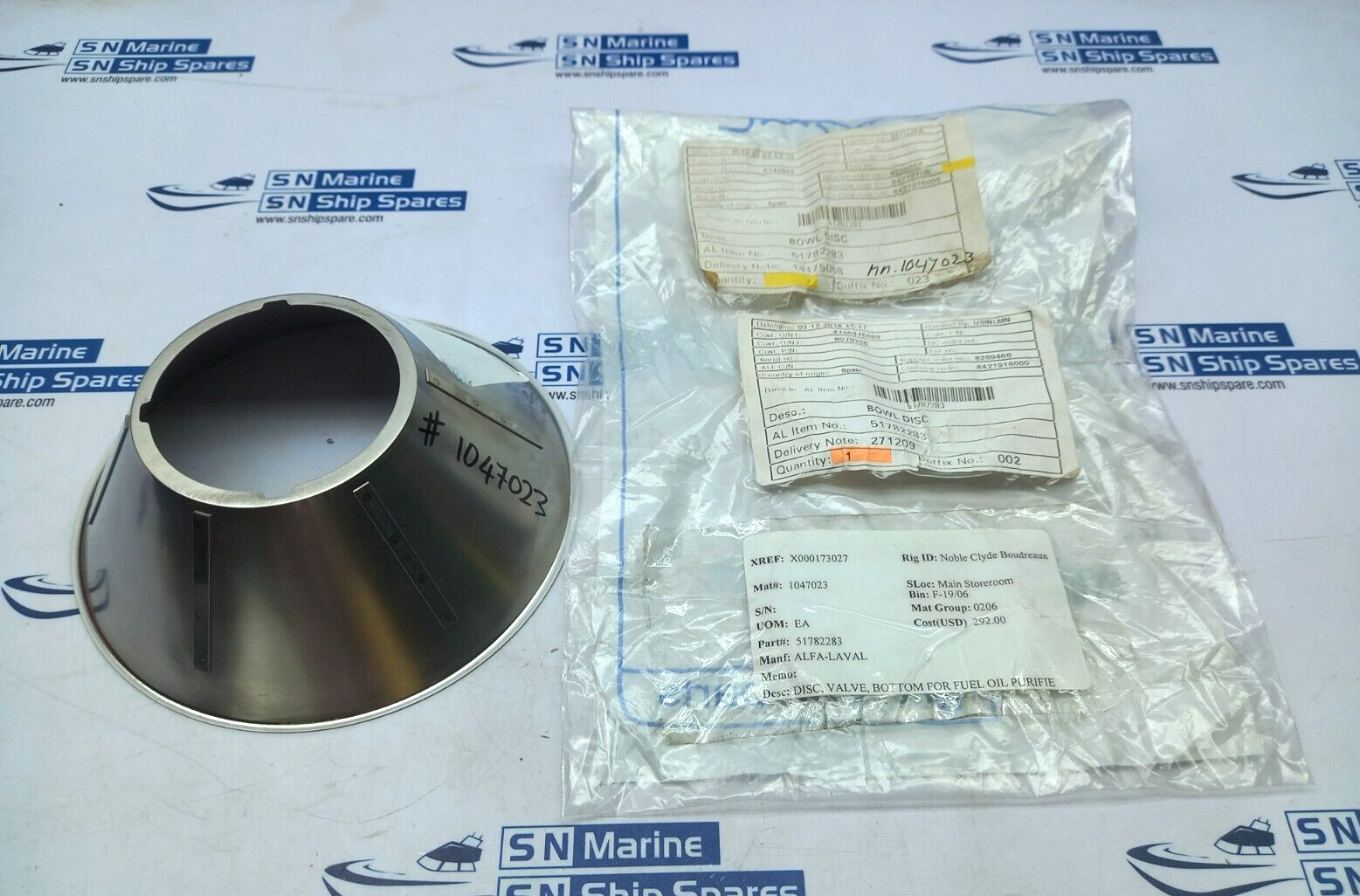 Alfa-Laval 51782283 Valve Disc For Bottom Fuel Oil Purifie