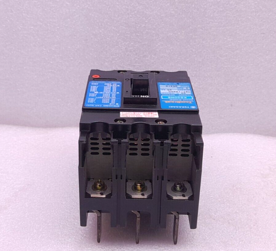 Terasaki XS50NS Circuit Breaker 3P 600Vac 250Vdc 20A