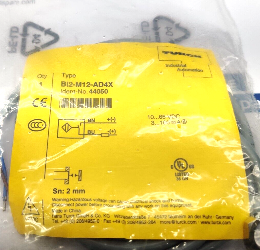 Turck Bi-M12-AD4X Inductive Sensor 10…65Vdc 3…100mA