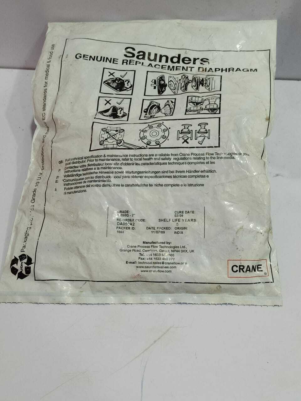 Sounders A-050Q-2 Diaphragm For Saunders 2” Valve