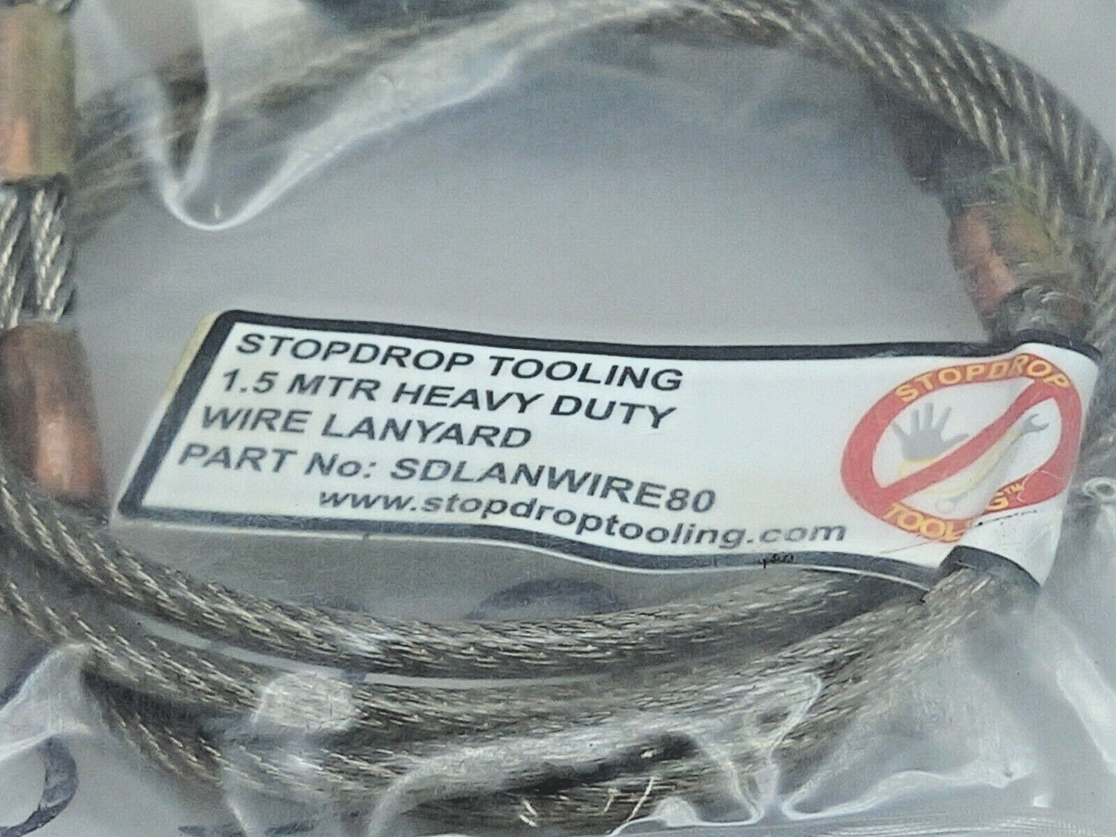 STOP DROP TOOLING SDLANWIRE80 Heavy Duty Wire Lanyard 1.5MTR
