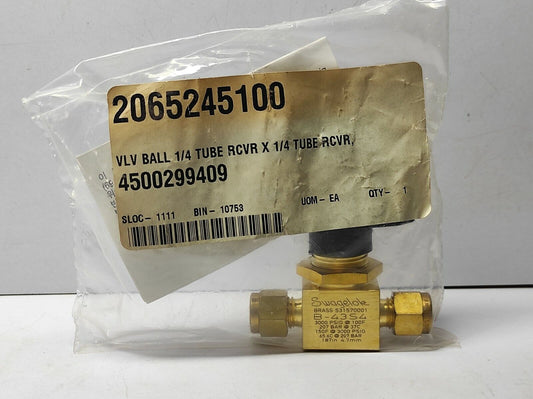 Swagelok B-43S4 Ball Valve Brass 531570001 3000PSIG@100F B43S4