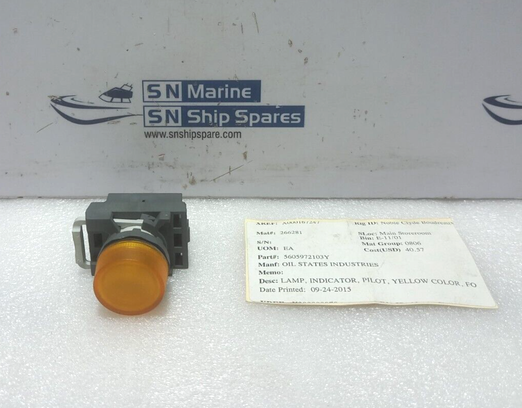 ABB MLB-1 Yellow Indicator Pilot Light Oil States 5605972103Y