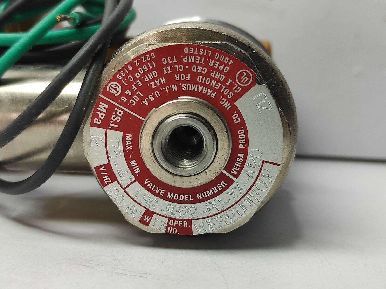 Versa VSG-8322-PC-XX-A120 Solenoid Valve VSG8322PCXXA120