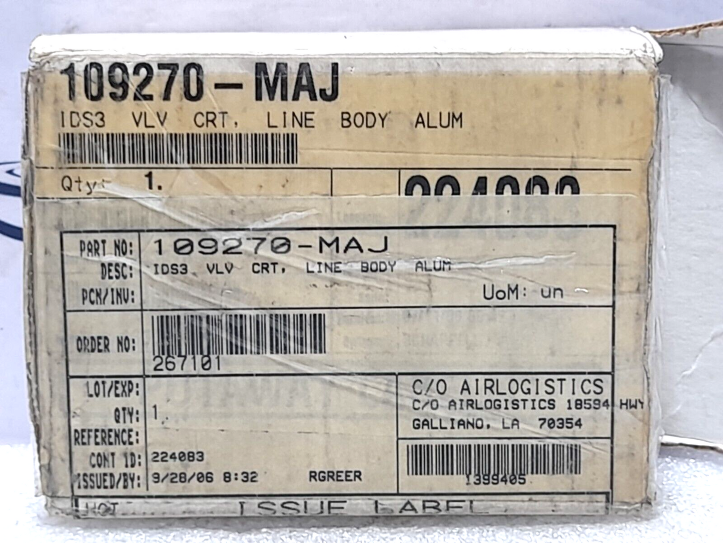 Sun Hydraulics MAJ Valve Block NOV 109270-MAJ Cartridge Valve Assembly