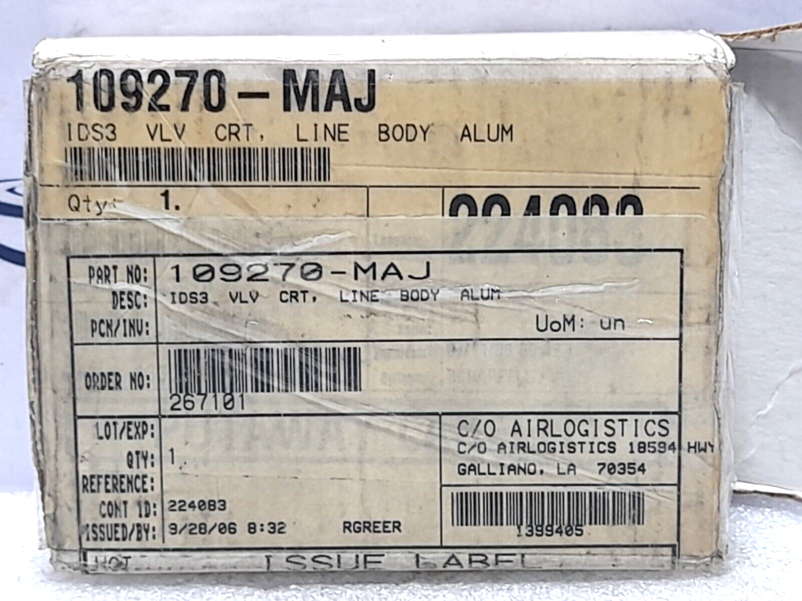 Sun Hydraulics MAJ Valve Block NOV 109270-MAJ Cartridge Valve Assembly