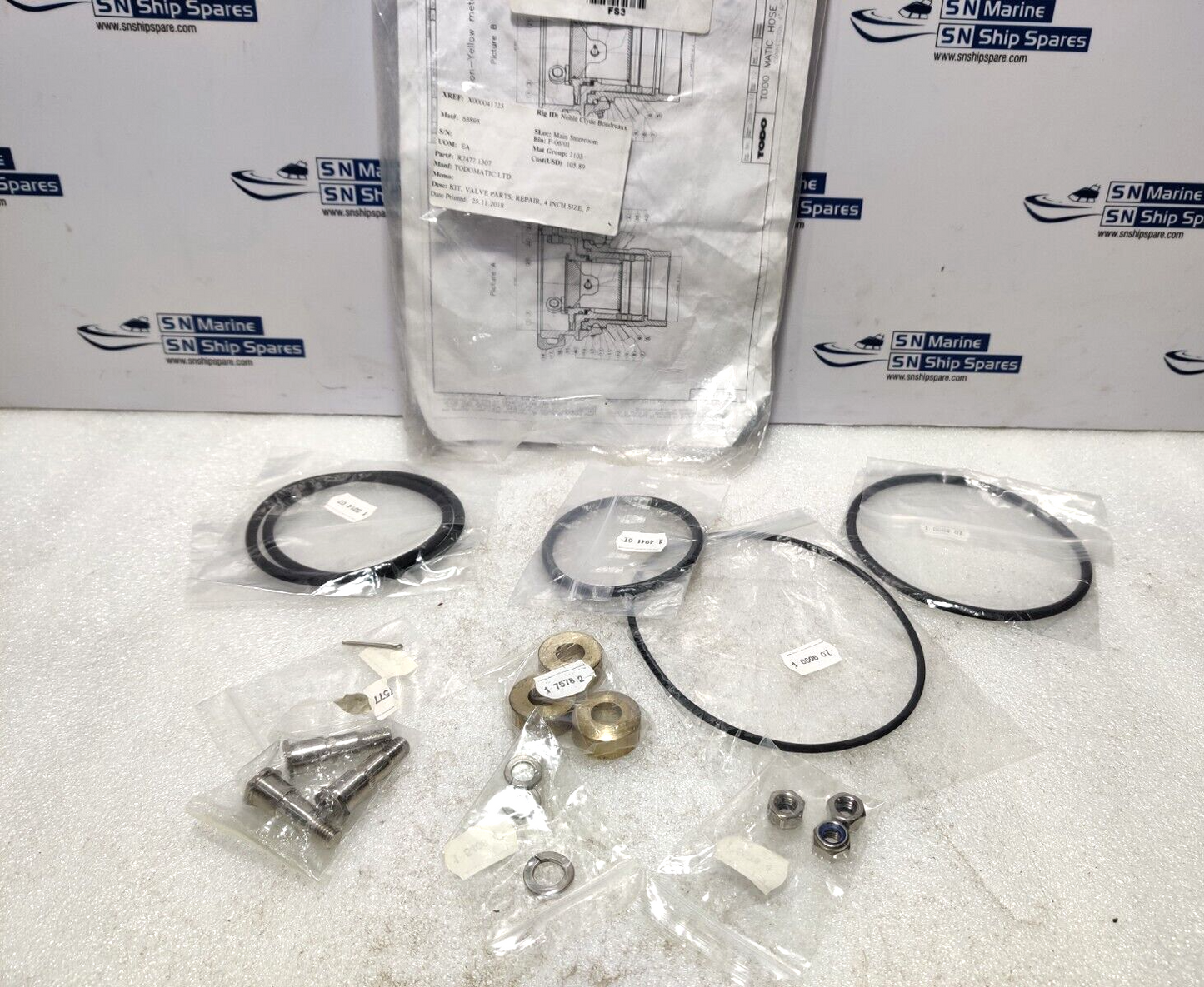 Todomatic 1-R7477H-1307 Valve Repair Kit For 4 inch Size