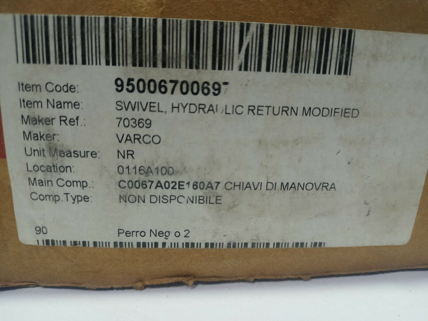 Varco 70369 Hydraulic Return Modified Swivel SSW30