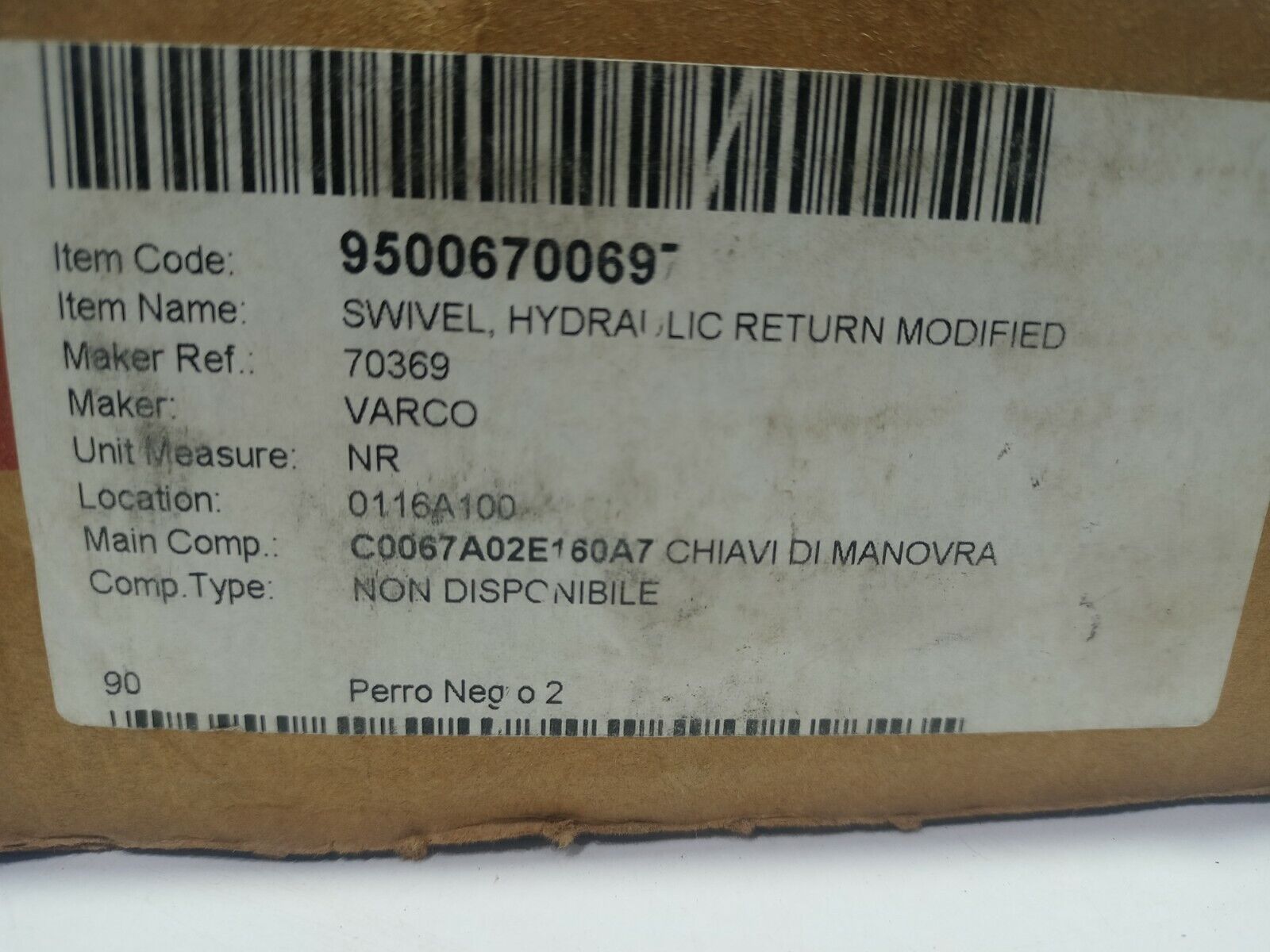 Varco 70369 Hydraulic Return Modified Swivel SSW30