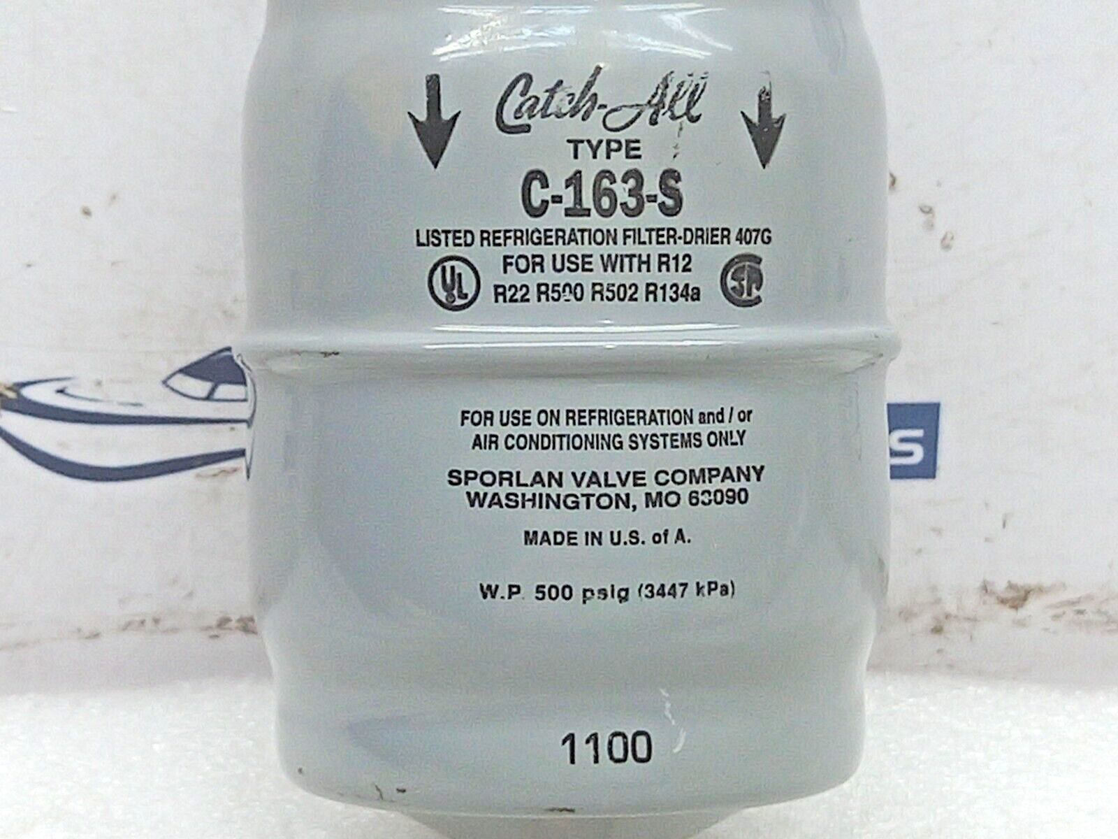 Sporlan Catch-All C-163-S Liquid Line Filter Drier W.P 500 psig (3447 kPa)