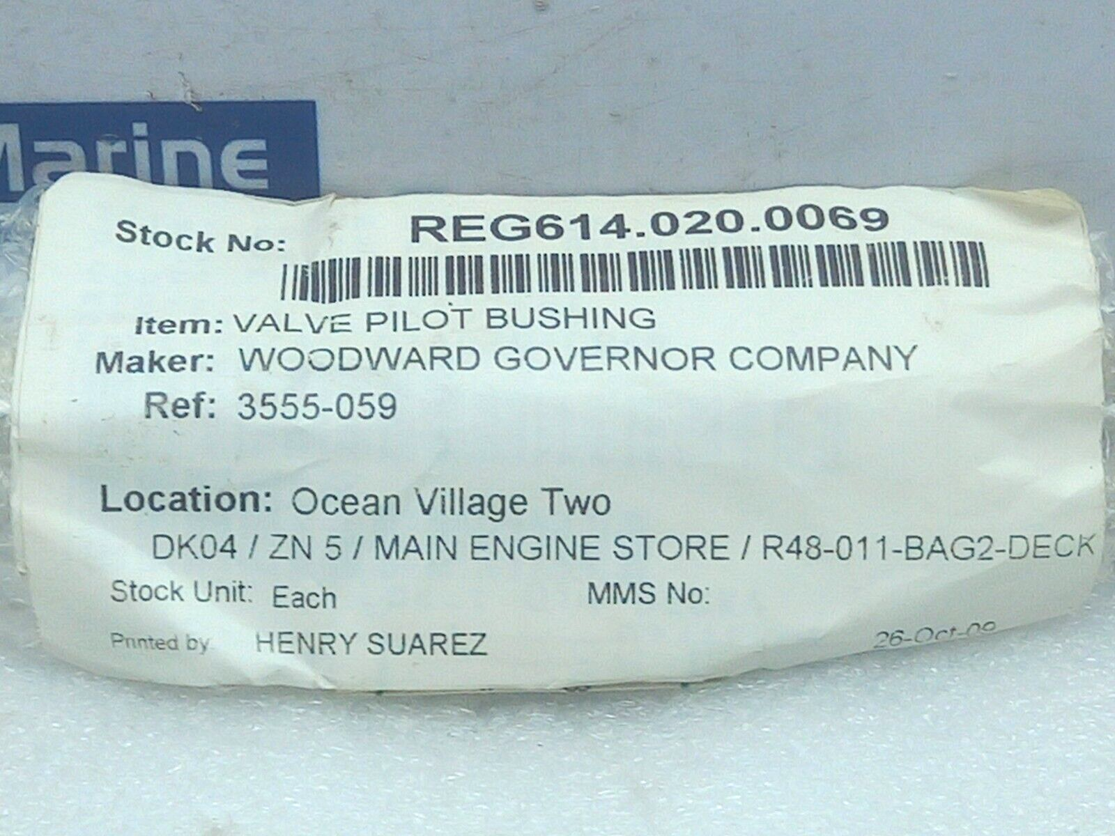 Woodward 3555-059 Valve Pilot Bushing 4 Pcs / Lot