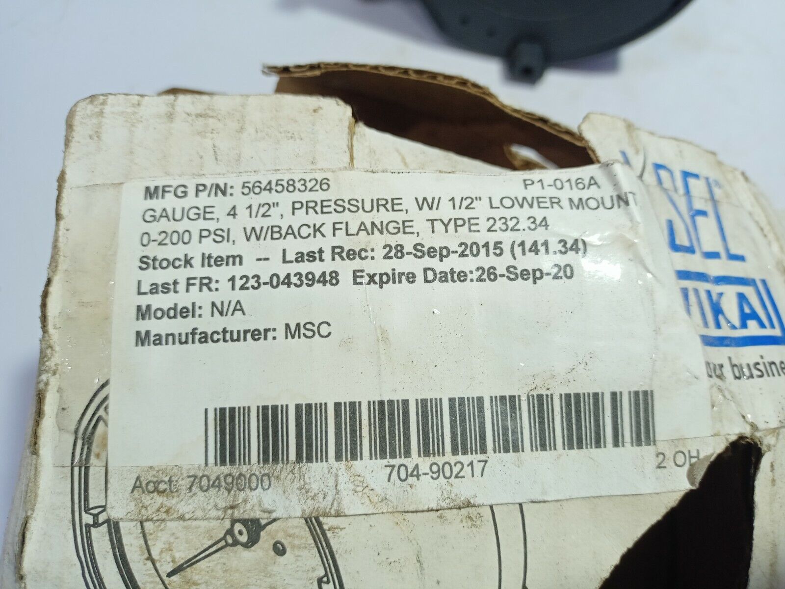 Wika 232.34 4.5” / 9834850 Pressure Gauge 200PSI ½“ NPT LM