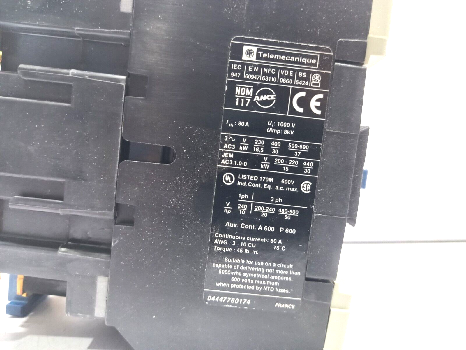 Telemecanique LC1 D6511D5 Contactor LX1 D6 D5 Coil 42V 50Hz