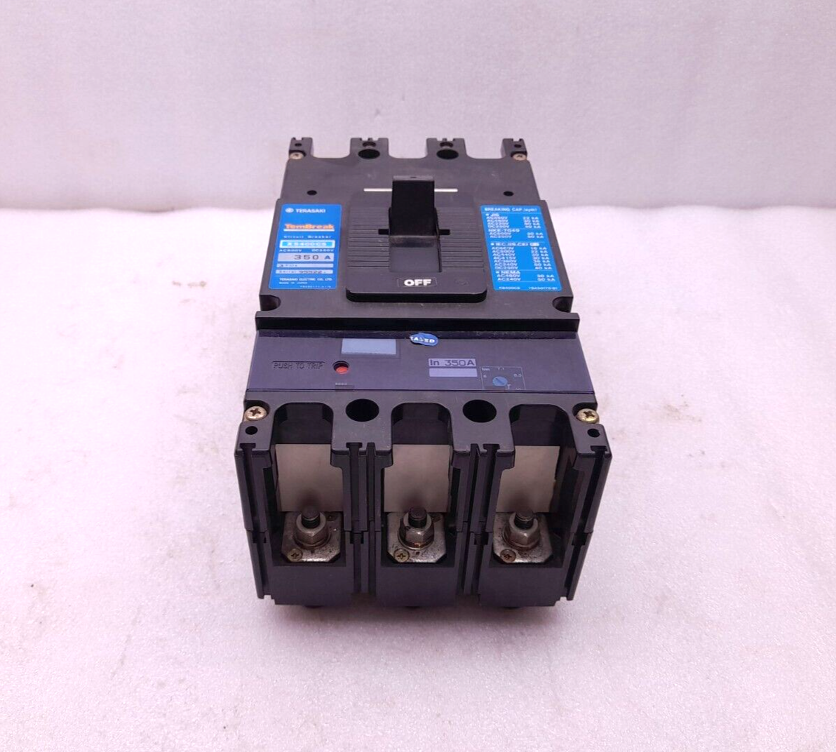 Terasaki XS400CS Tembreak Circuit Breaker 350A 3P AC600V DC250V