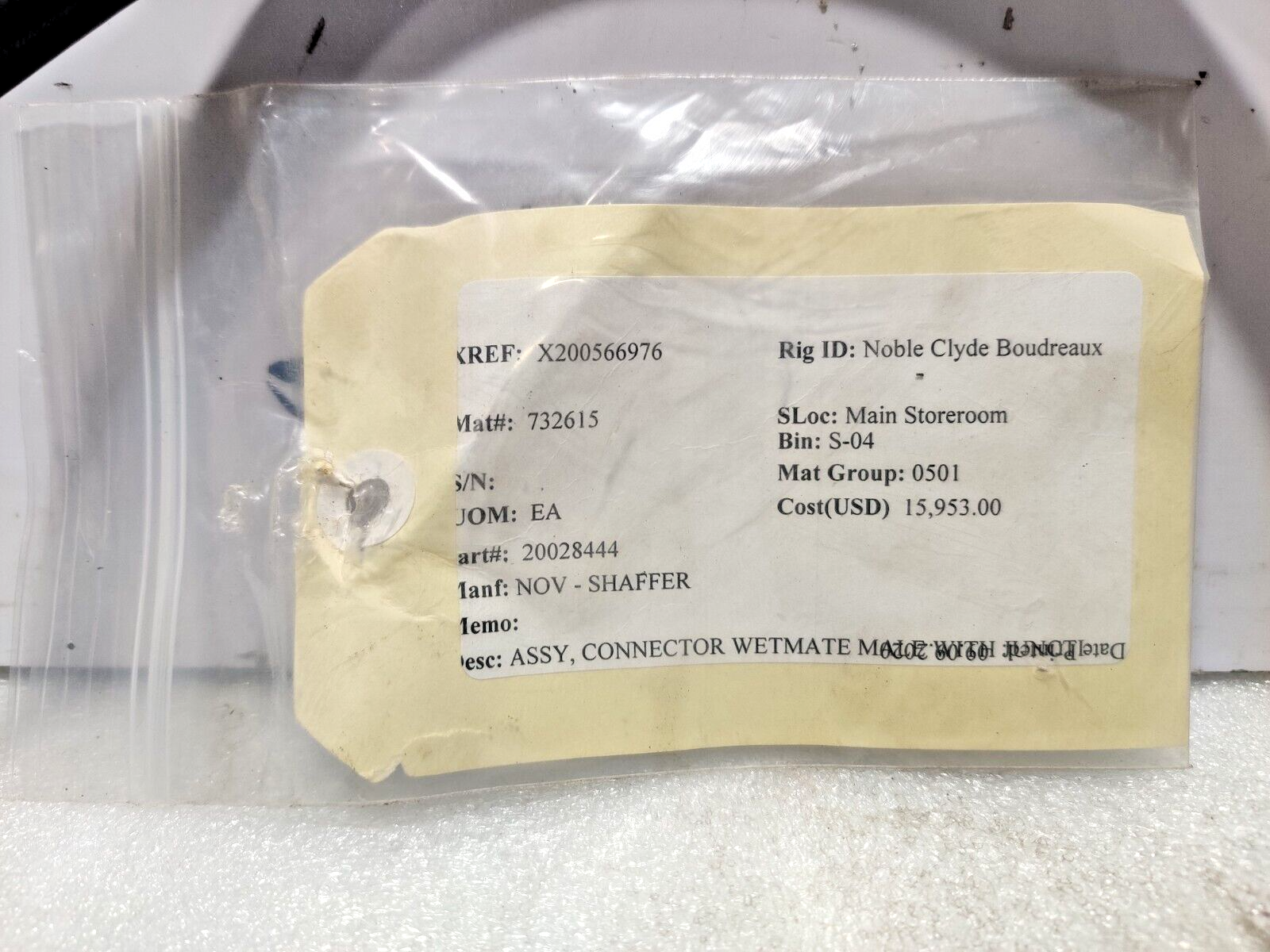 A007-103-1 Connector Wetmate Assembly NOV 20028444 REV.E