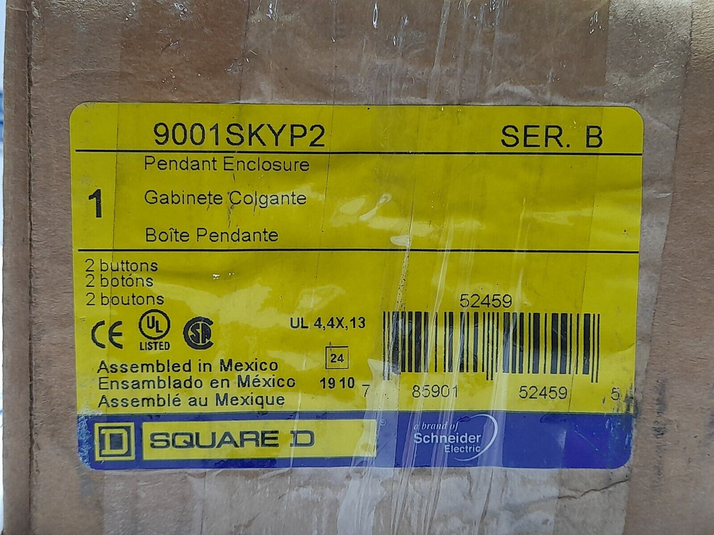 Square D 9001SKYP2 Ser B Pendant Enclosure 2 Buttons