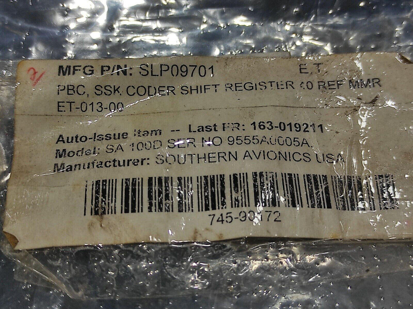 Southern Avionics SLP09701 Rev C PCB PWB 97 5-79