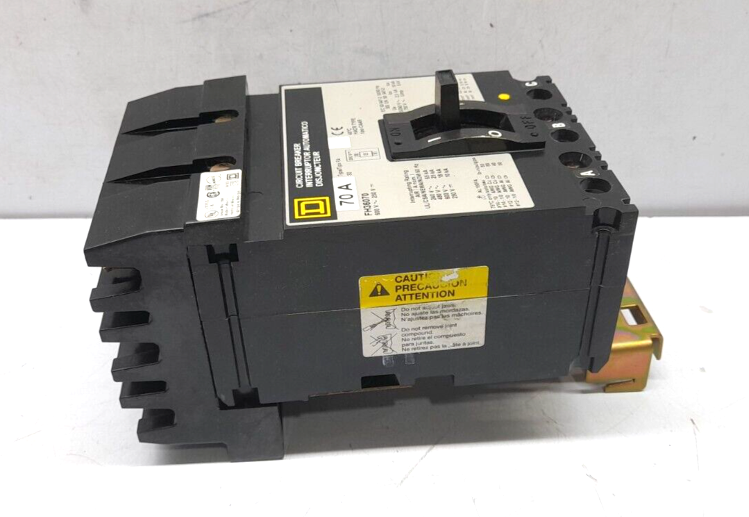 Square D FH36070 Circuit Breaker 600V~ 250VDC 50_60Hz 70A 3P