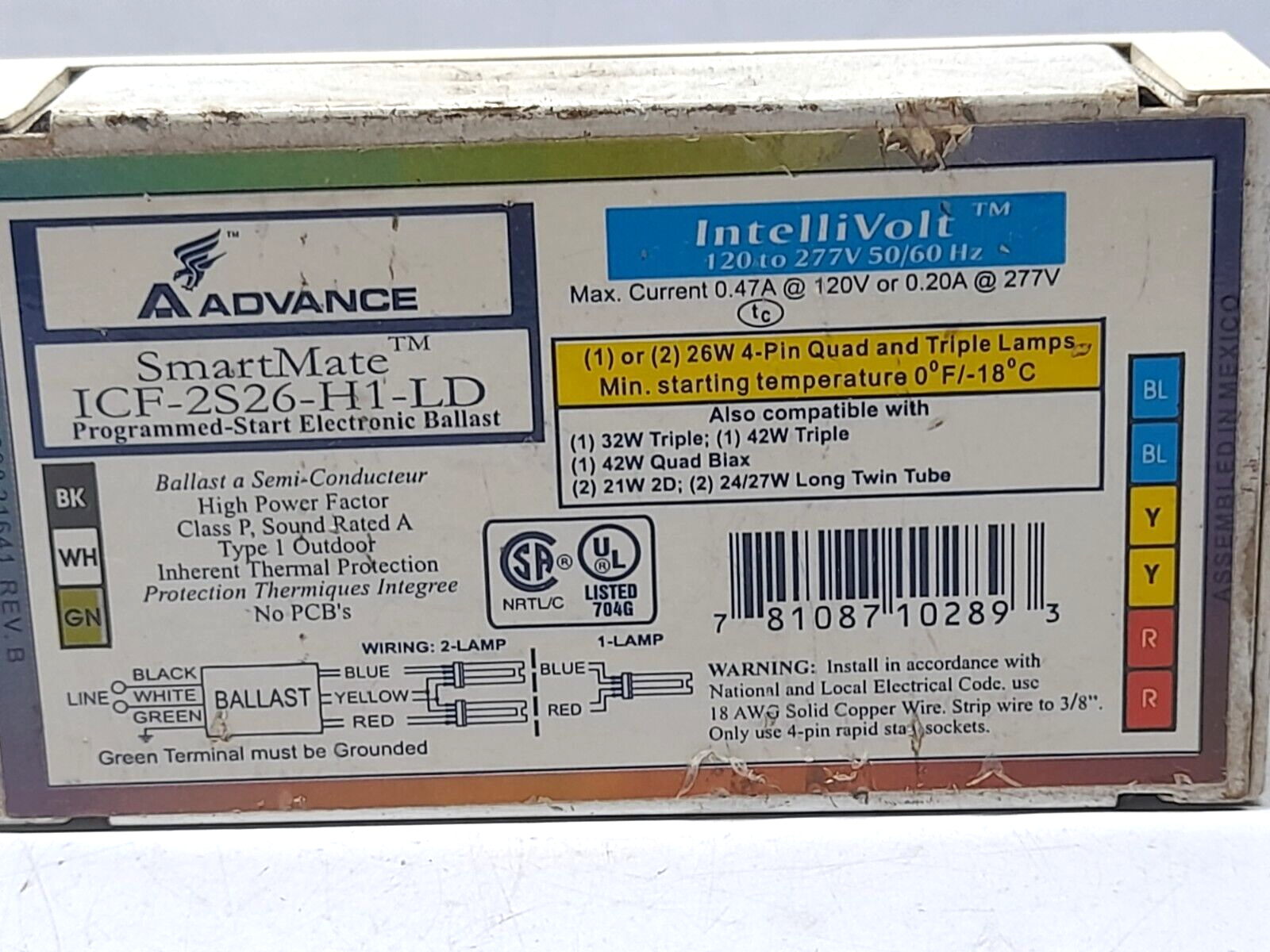 Advance SmartMate ICF-2S26-H1-LD Programmed Smart Electronic Ballast