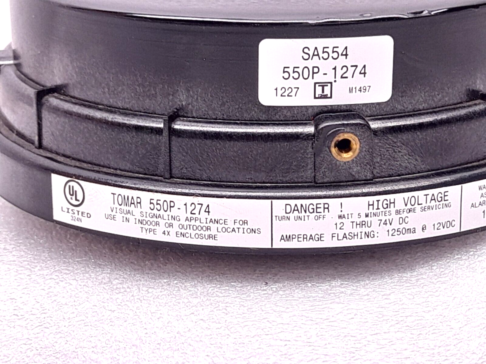 Tomar SA554 550P-1274 Strobe Light Base 12 Thru 74VDC Amperage Flashing 1250ma @