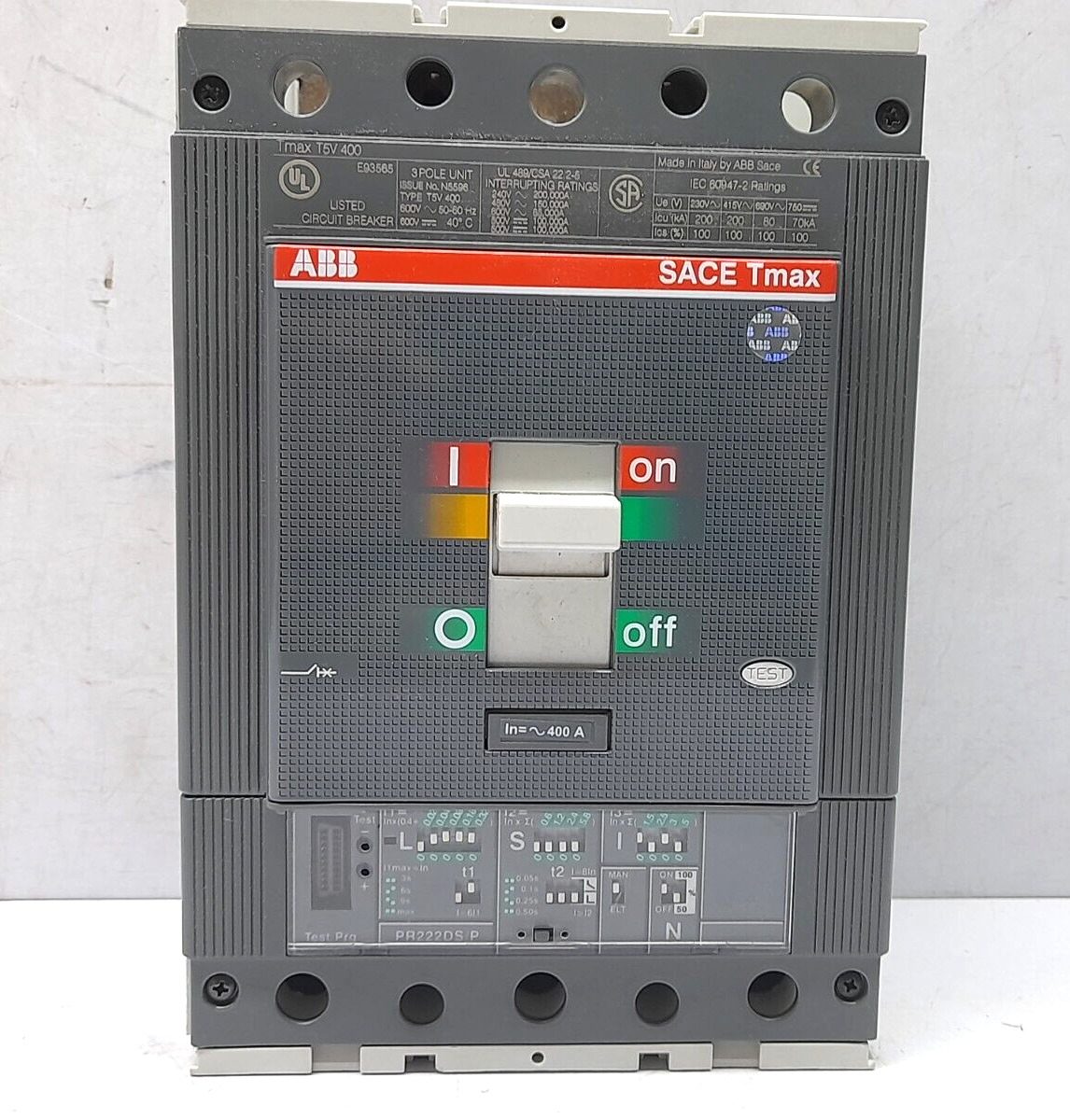 ABB SACE Tmax T5V400CW Circuit Breaker Tmax T5V 400 In = 400A