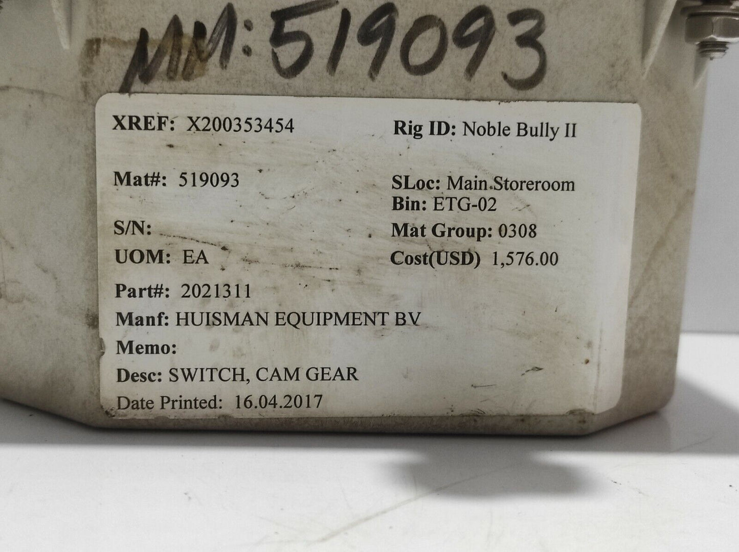 Stromag AG 51_880_BM3Z_699_G Gear Limit Switch 51880BM3Z699G