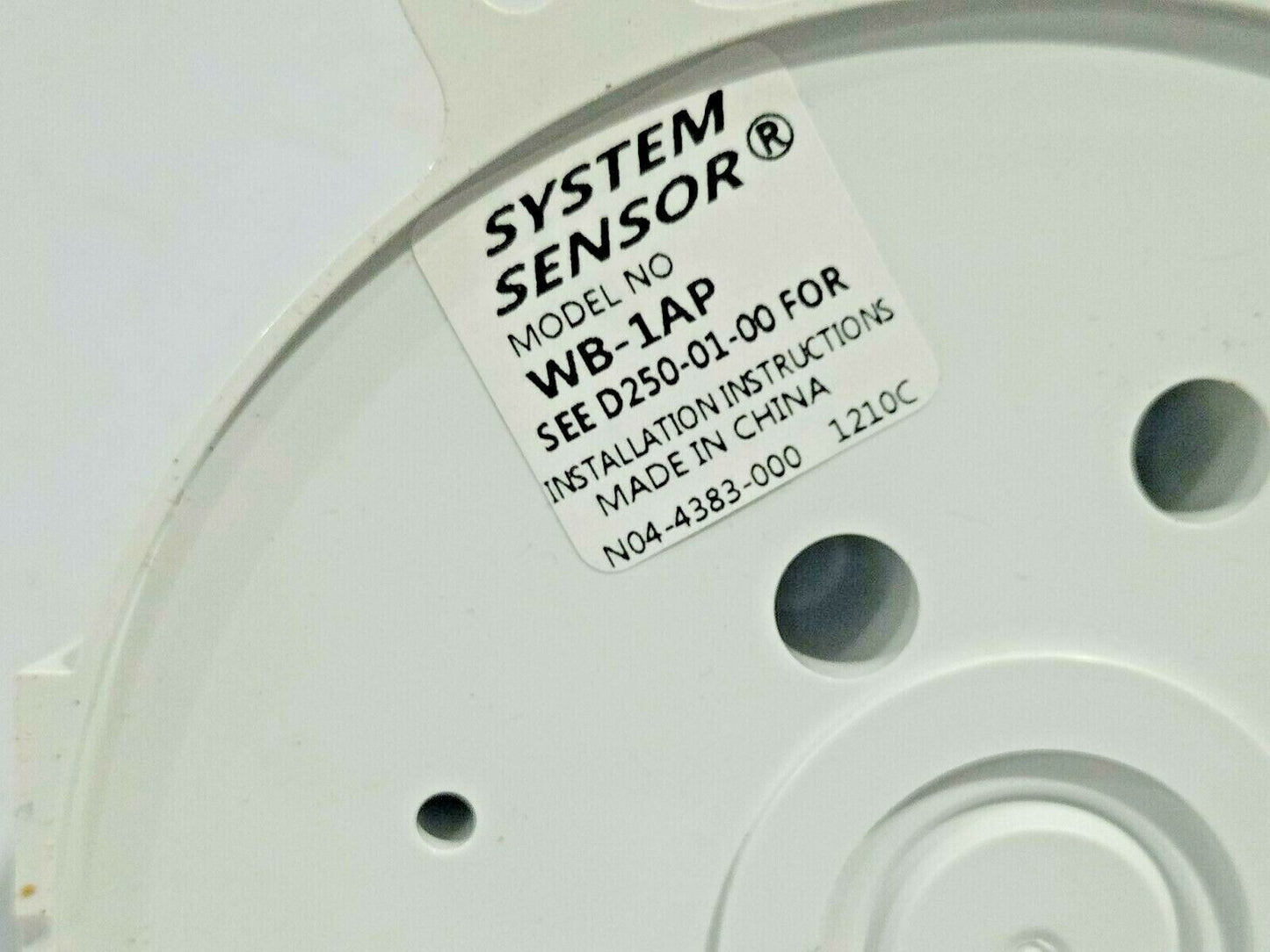System Sensor WB-1AP Wet Base Shroud Notifier WB1AP
