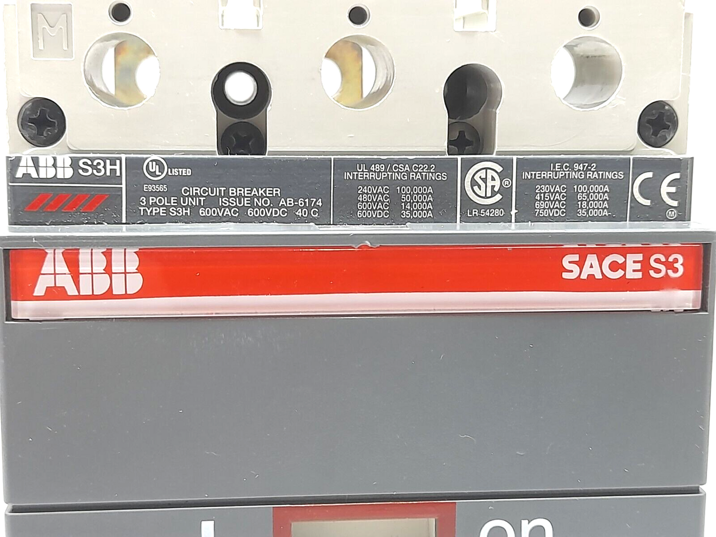ABB SACE S3 S3H030TH Circuit Breaker S3H 30A BKR S3H 30A 3P