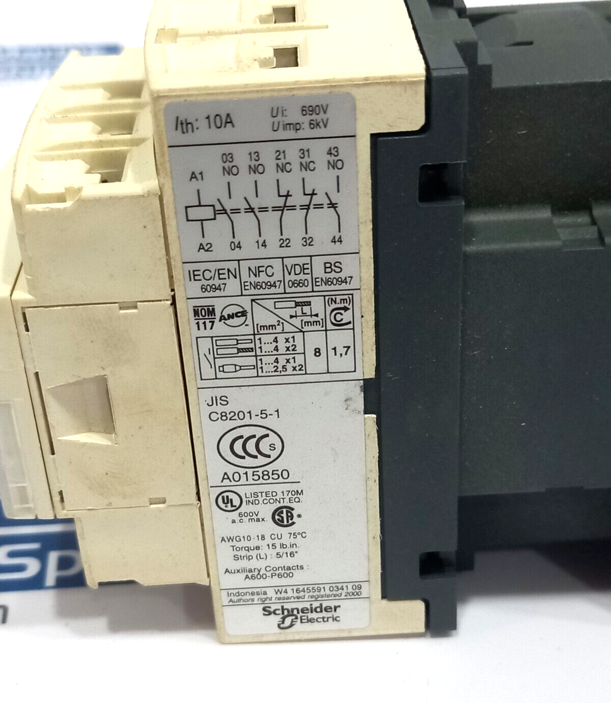 Telemecanique CAD32F7 Control Relay 110V 50/60Hz Square D
