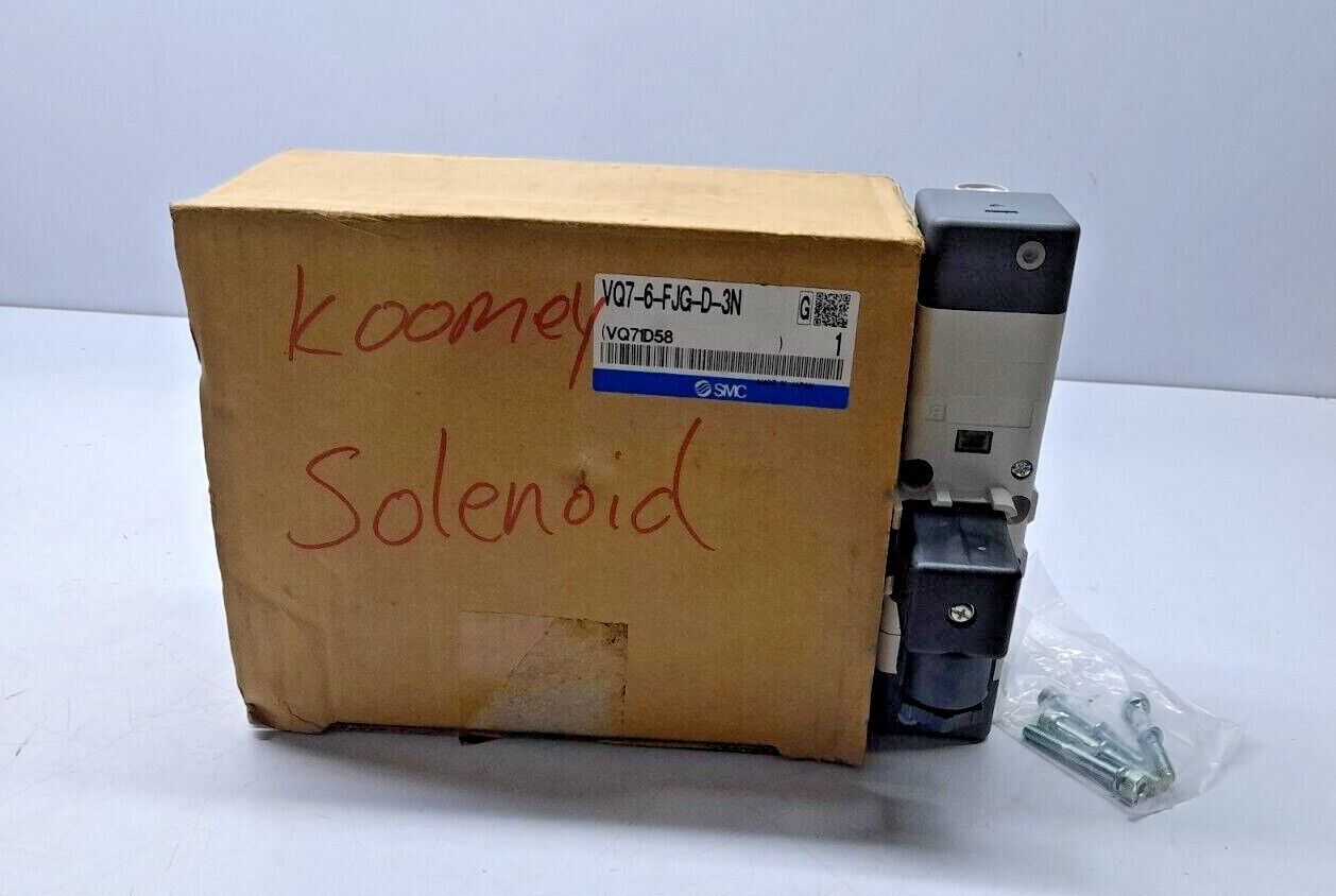 SMC VQ7-6-FJG-D-3N Solenoid Valve 0.15MPa~1.0MPa DC24V / VQ76FJGD3N