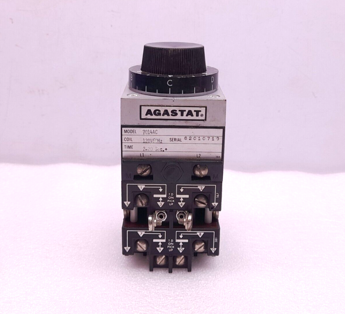 Agastat 7014AC Time Delay Relay 120V 60Hz 2-20 Sec