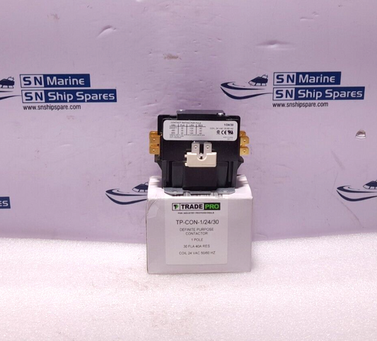 Trade Pro TP-CON-1/24/30 Definite Purpose Contactor 1P 24VAC 50/60Hz 30FLA 40A R