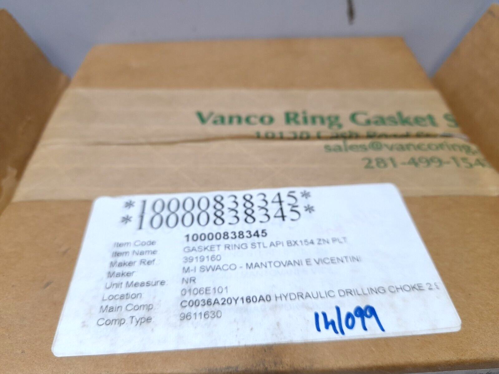 Vanco BX154-D-C1 Ring Gasket BX154-D-C1-4 M-I Swaco Mantovani E Vicentini 391916