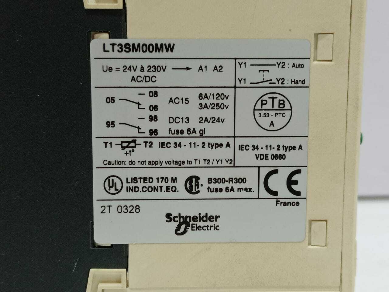 Telemecanique LT3SM00MW Thermistor Protection Relay Square D 24A 240V AC/DC LT3S