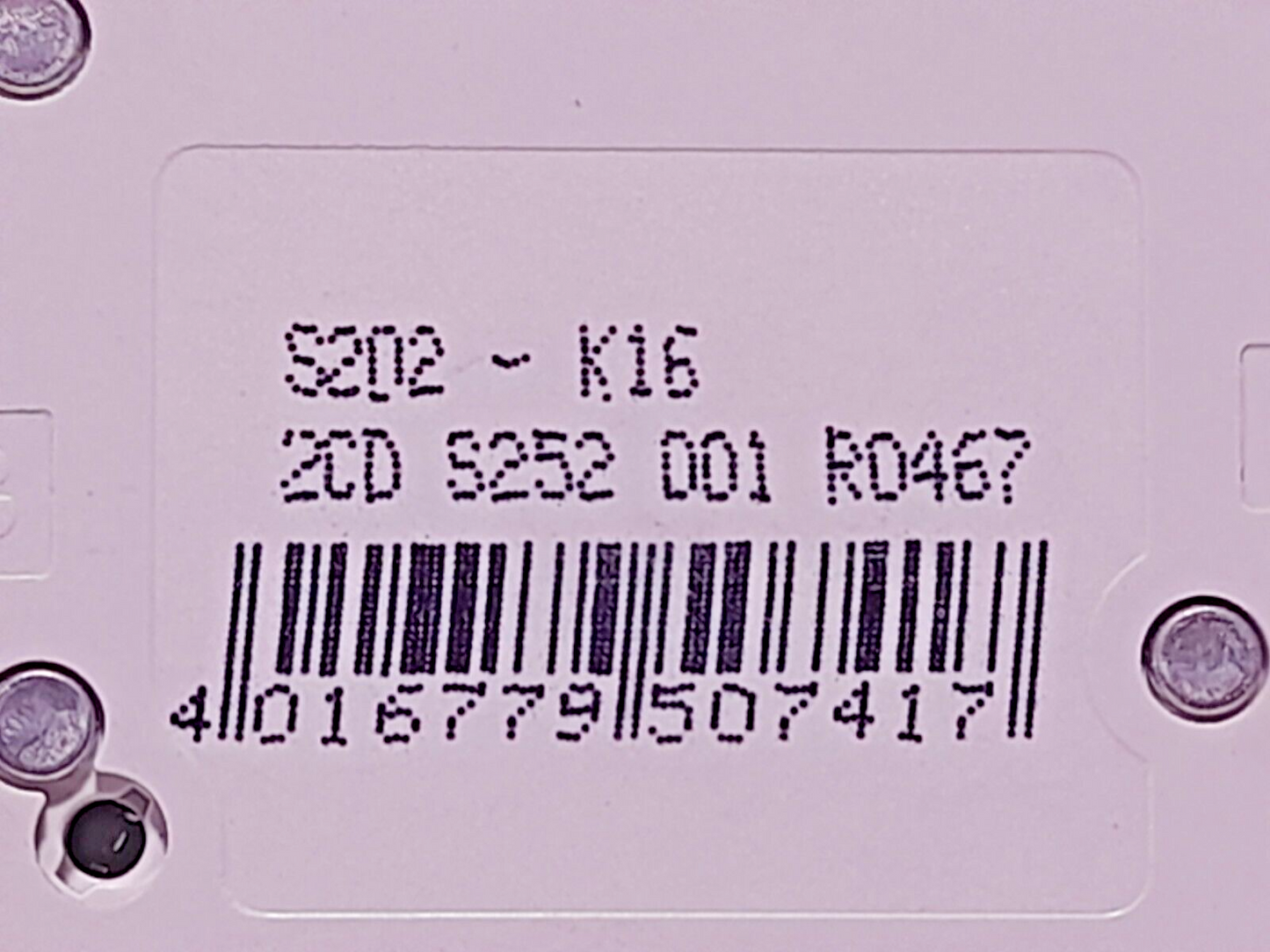 ABB S202-K16 Miniature Circuit Breaker 16A 2CD S252 001 R0467