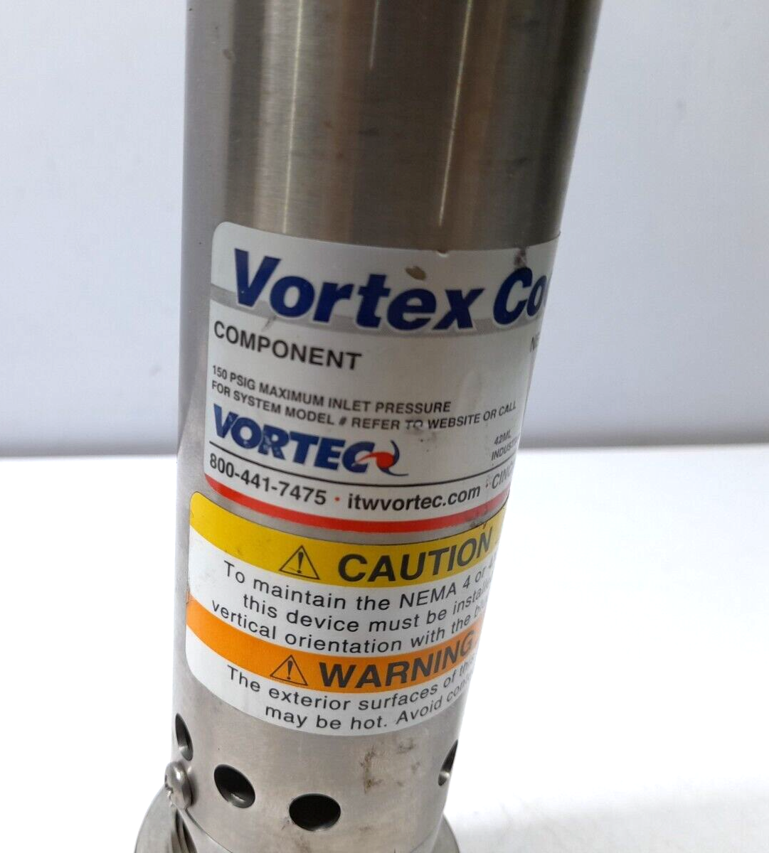 Vortex Cooler 150 PSIG Maximum Inlet Pressure