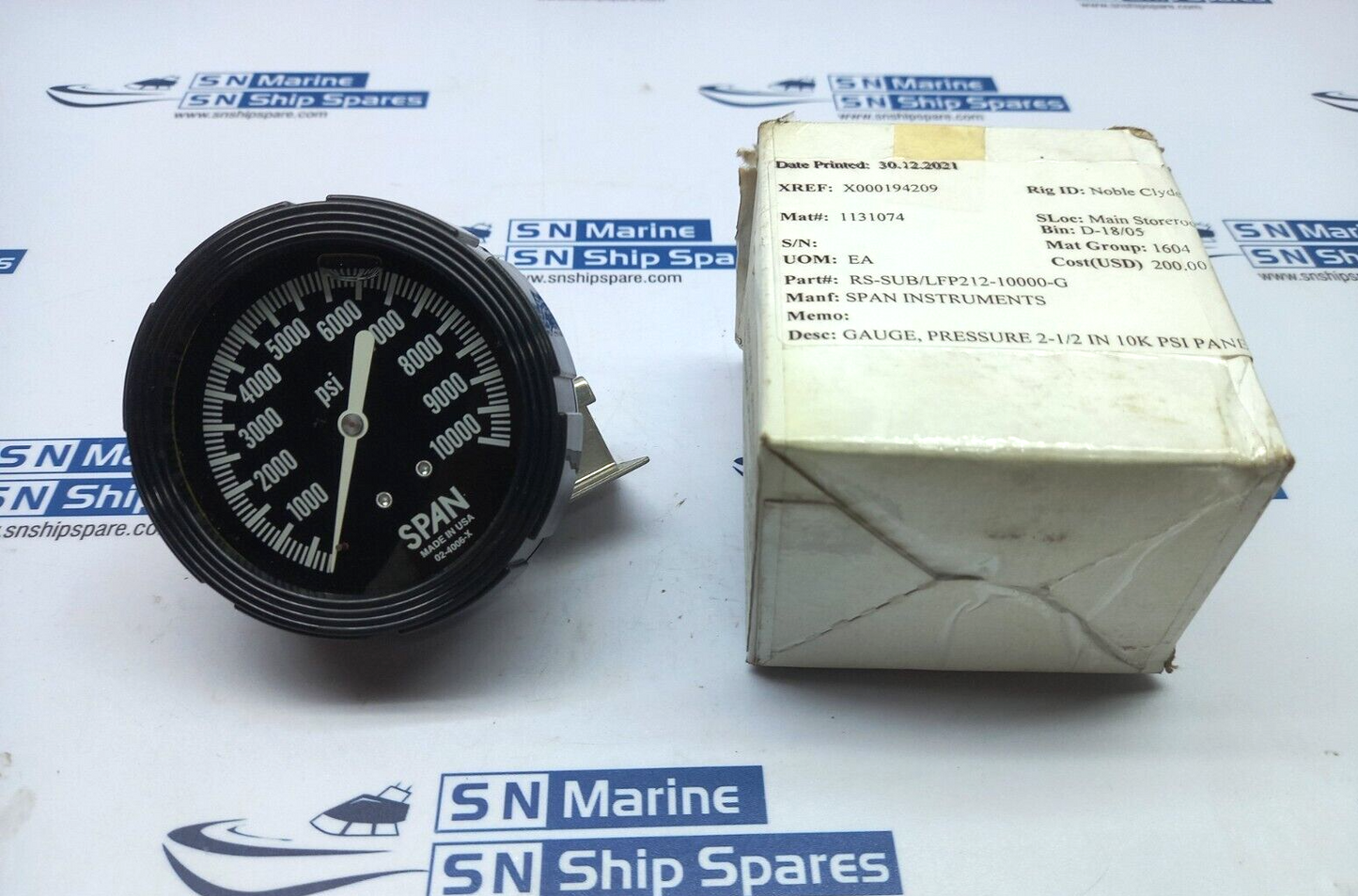 Span 02-4006-X Pressure Gauge 2-1/2 10K Psi Panel