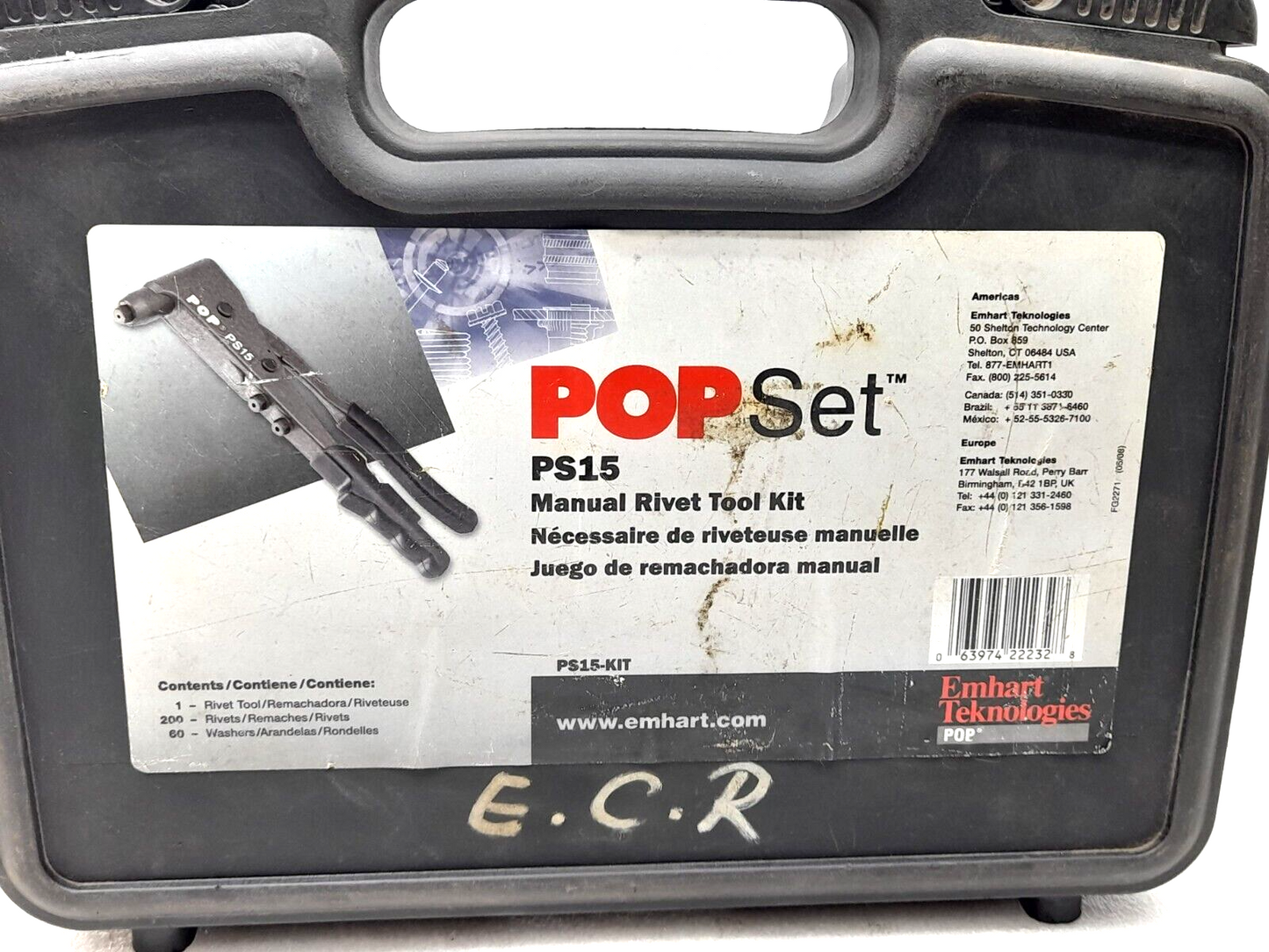 Emhart Pop Set PS15 Manual Rivet Tool Kit