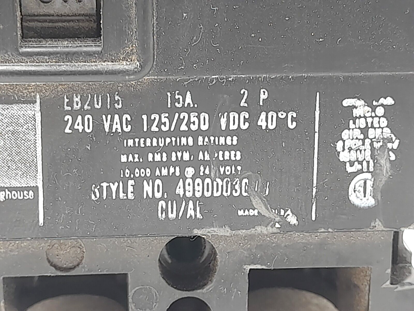 Westinghouse EB2015 15A 2P Circuit Breaker