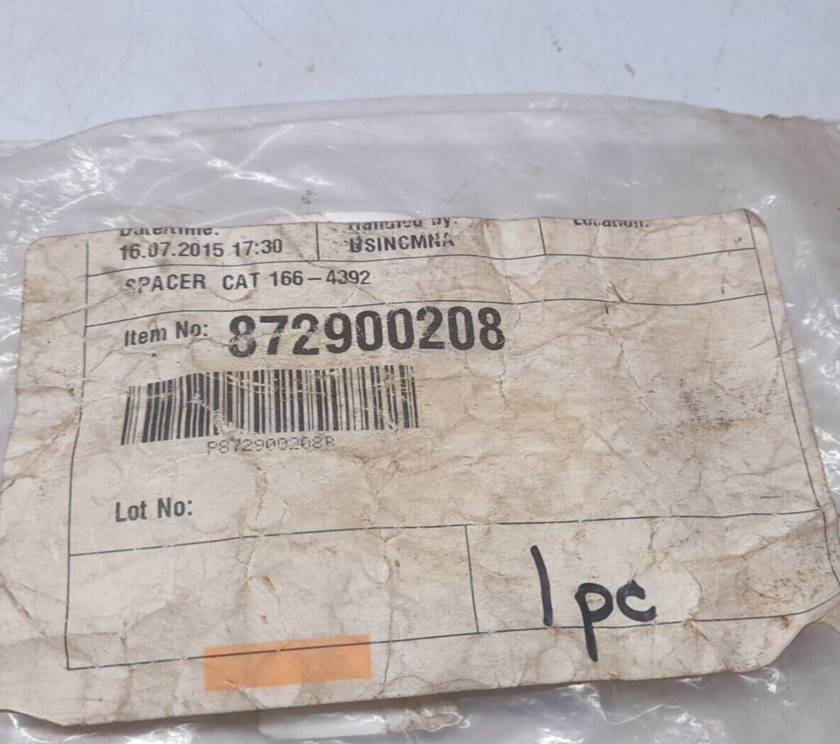 Alfa Laval 872900208 Cat 166 4392 Spacer