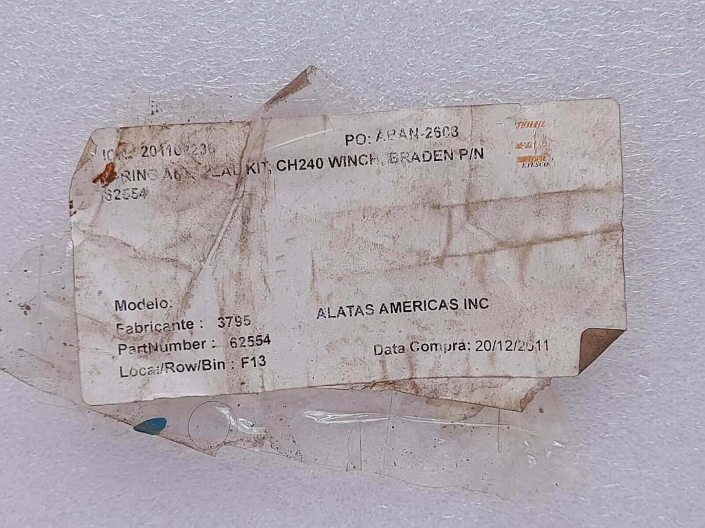 Alatas Americas 62554 Repair Kit For Braden CH240 Winch